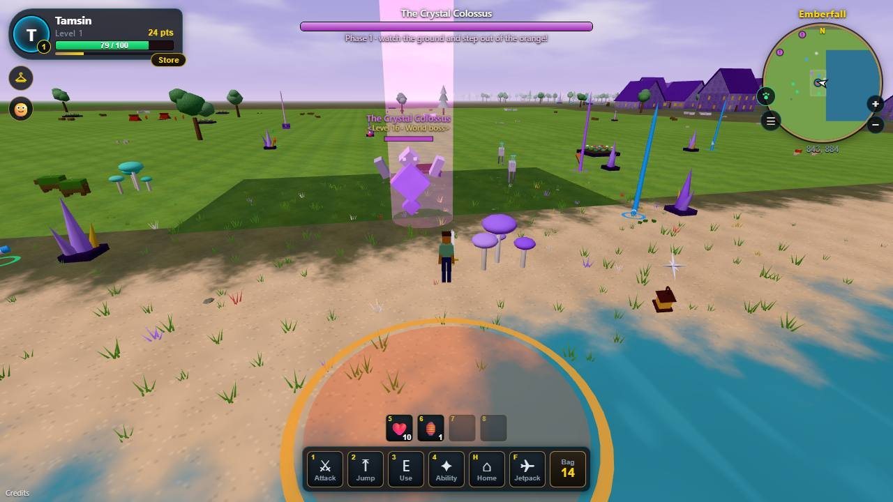 Majic Realm screenshot of a crystal world boss